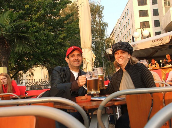 Por do sol às margens do Danúbio