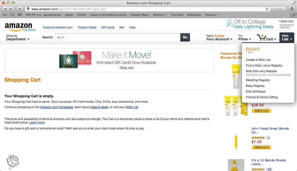 tela Amazon comprar na wish list1
