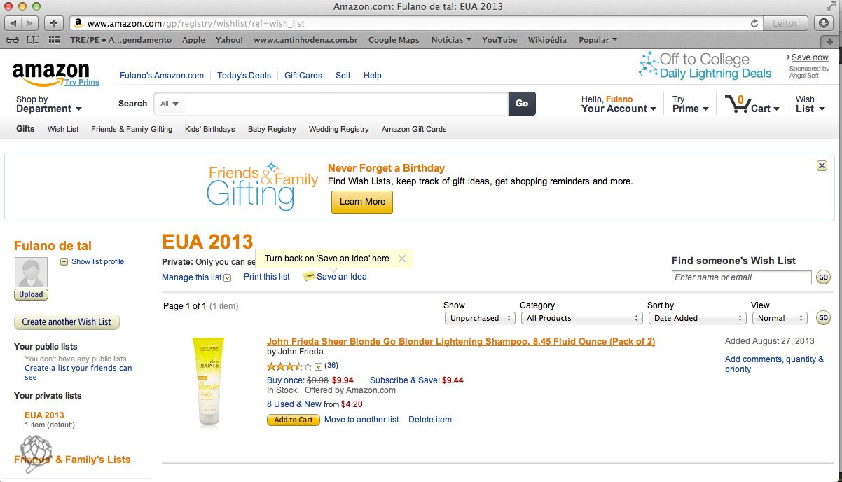 tela Amazon comprar na wish list2