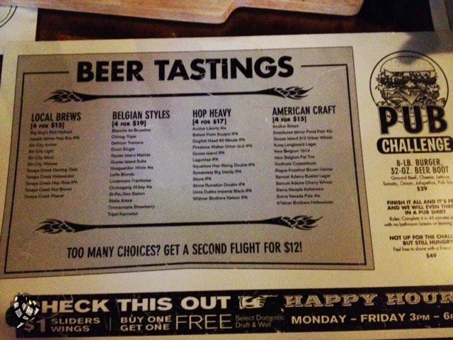 cardapio cervejas the pub