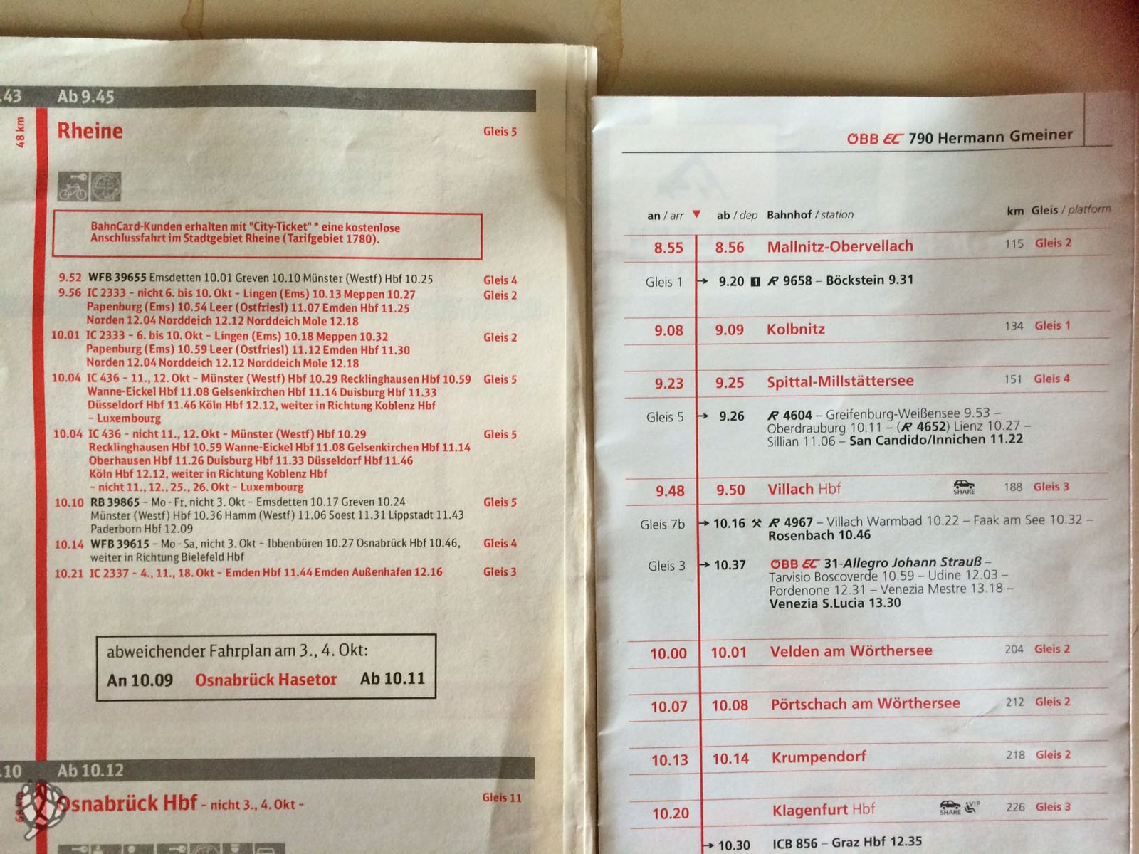 folders com horario de trem Trem pela Europa 5