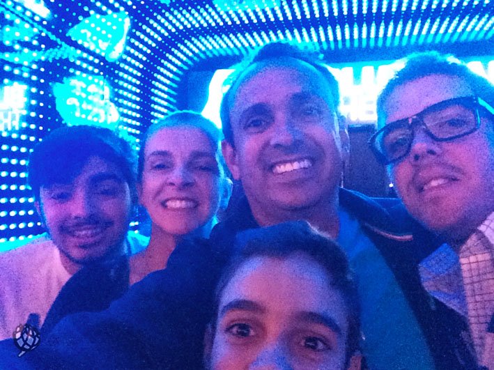 Blue Man Las Vegas selfie familia