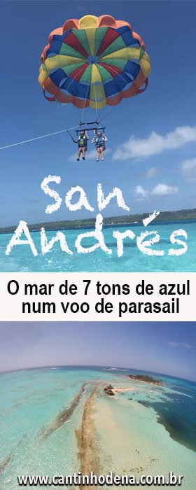 Parasail em San Andrés para ver os 7 tons de azul do mar