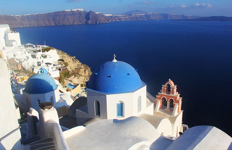Santorini na Grécia