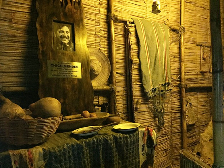Espaço dedicado a Chico Mendes no Aquário de São Paulo