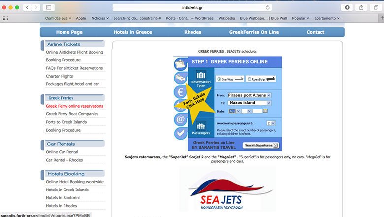 Site para compra de passagem de barco na Grécia