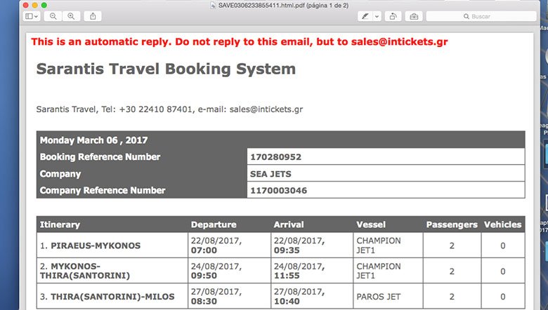 Reserva de compra de passagem de barco na Grécia