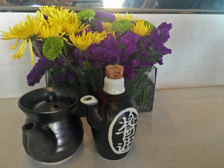 Detalhes das mesas do Haru no Chelsea em New York