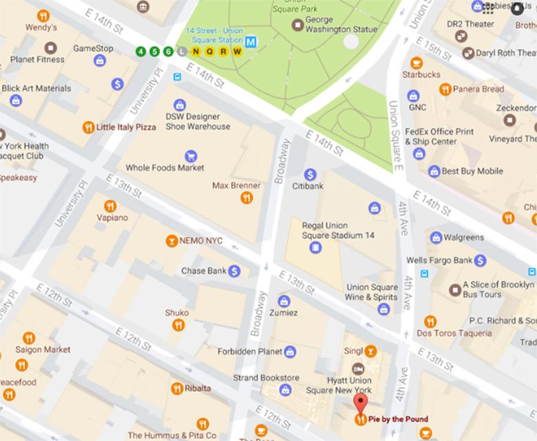 Pie by the pound pizza na Union Square