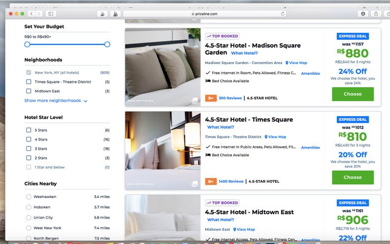 Com reservar hotel no Priceline