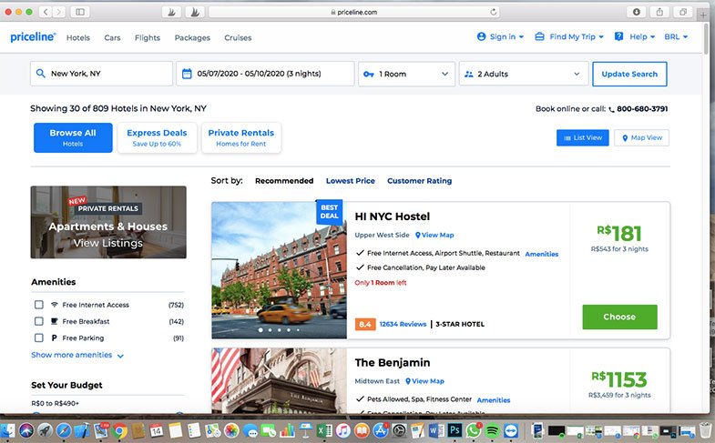 Como reservar hotel no Priceline