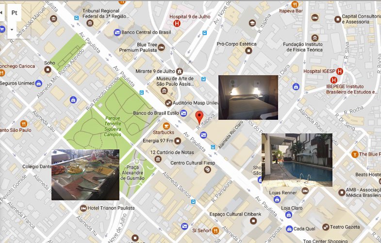 Lista de hotéis perto da Av. Paulista em São Paulo