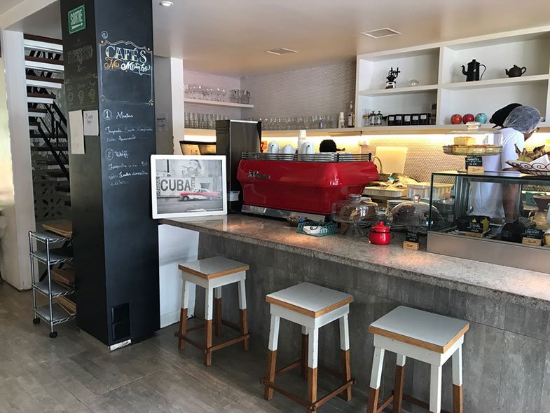 Balcão de atendimento do Ernesto Cafés Especiais em Brasília