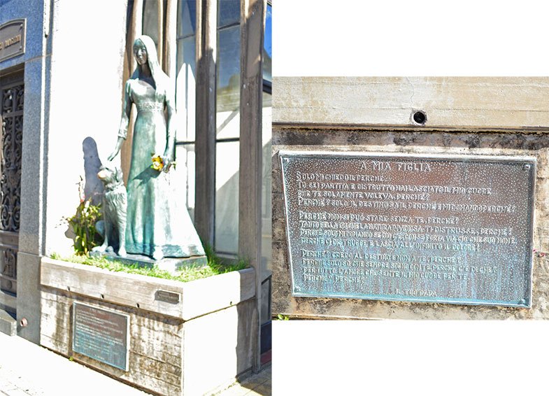 Túmulo de Liliana Crociati no cemitério da Recoleta