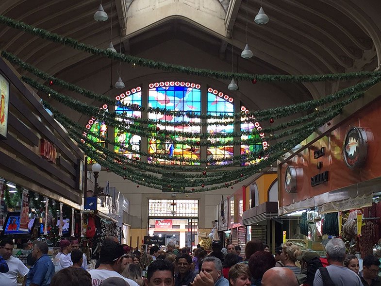 Mercadão decorado para o Natal