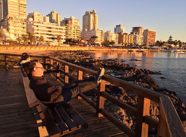 Por do sol no Puerto em Punta Del Este