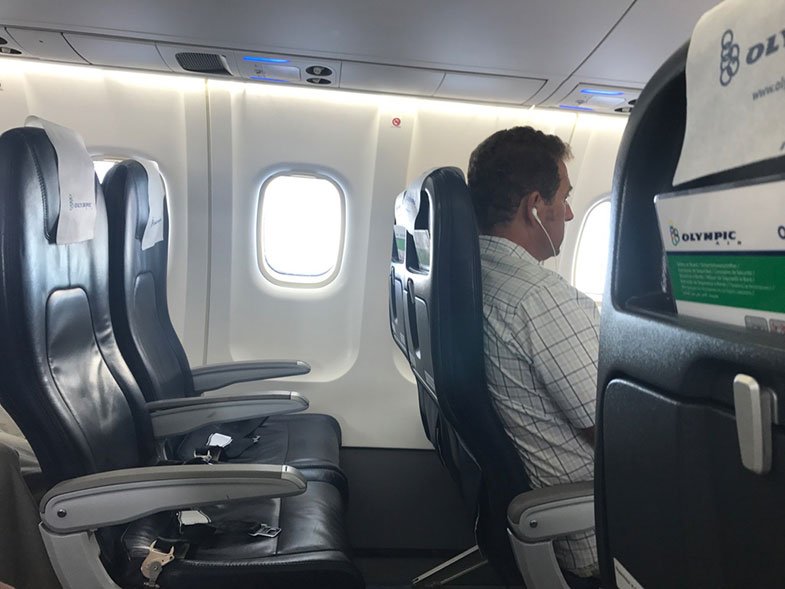 Interior de um ATR da Olympic Air na Grécia