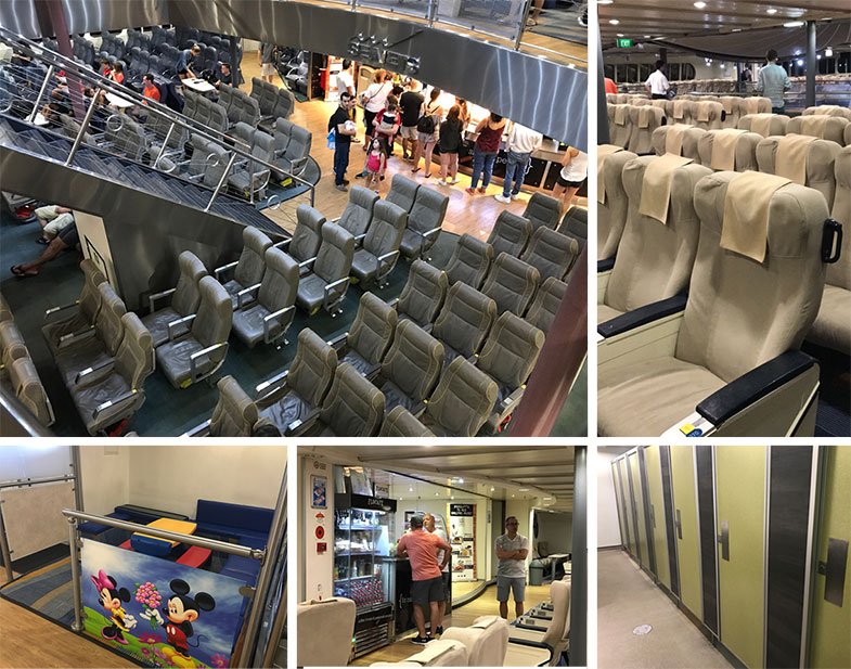 Interior de um ferry na Grécia