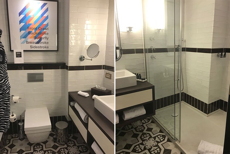 Banheiro do Only You hotel em Madrid