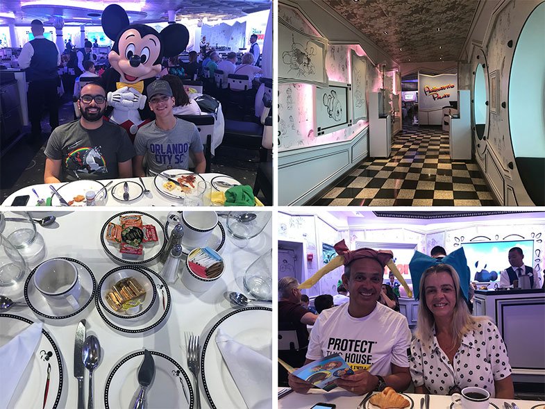 Café da manhã com personagens no cruzeiro Disney Wonder