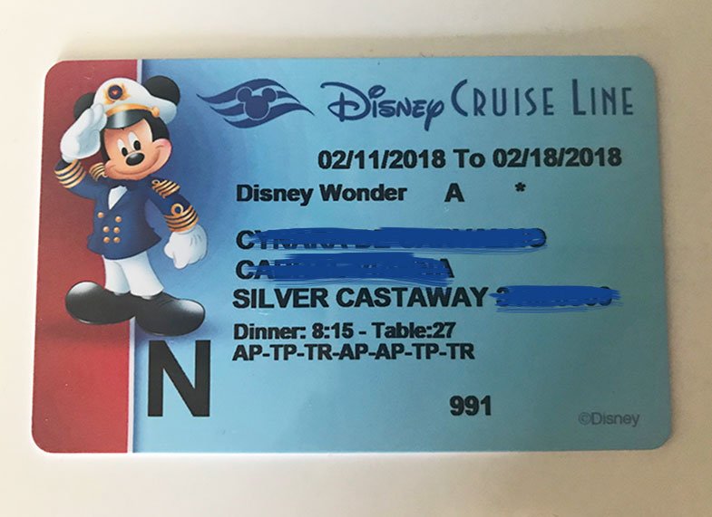 Chave da cabine do cruzeiro Disney Wonder