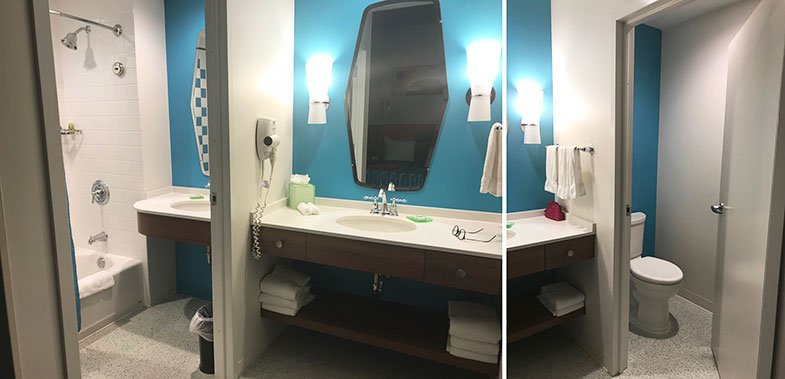 Banheiro do Universal's Cabana Bay Beach Resort