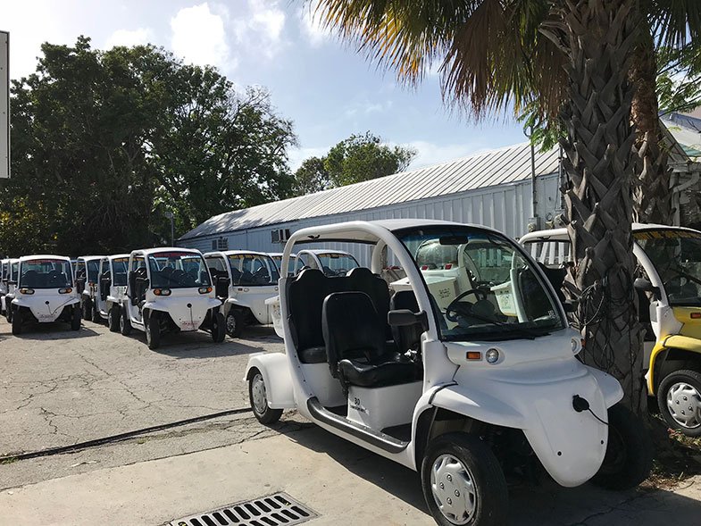 Carros de golfe para passear em Key West