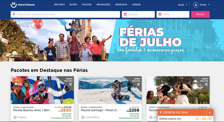 Suas ferias de julho com pacote Hotel Urbano