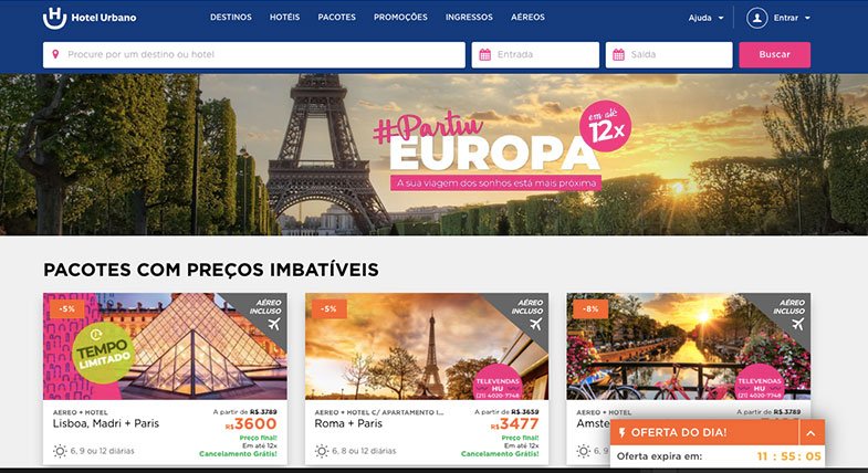 Europa com pacote Hotel Urbano