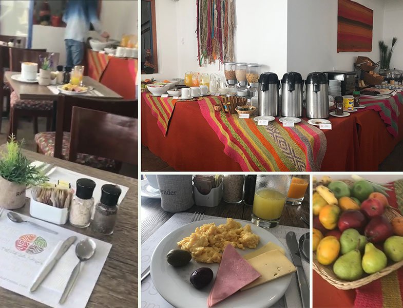 Café da manhã nos hotéis em Cusco