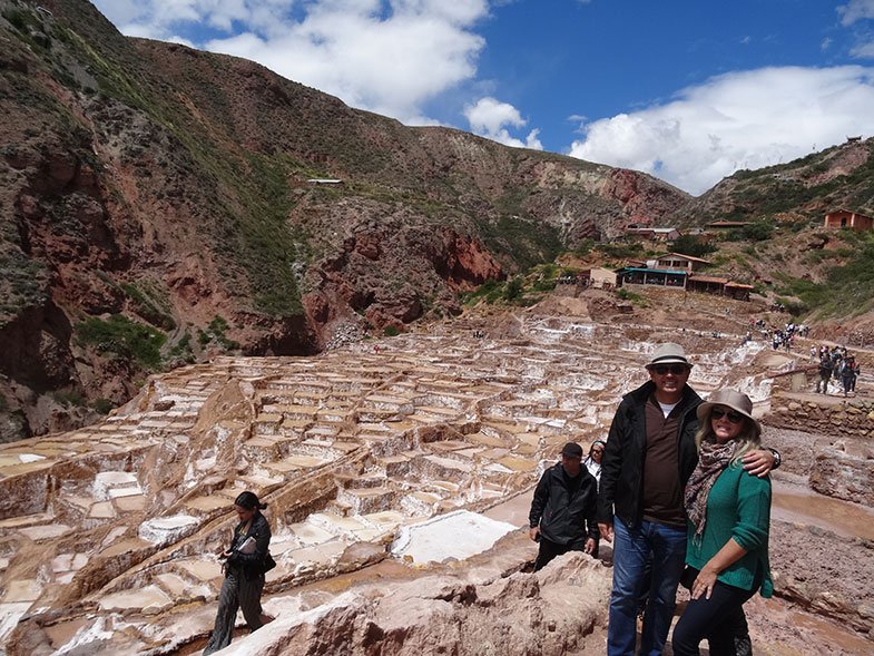 Salineras de Maras numa viagem para o Peru