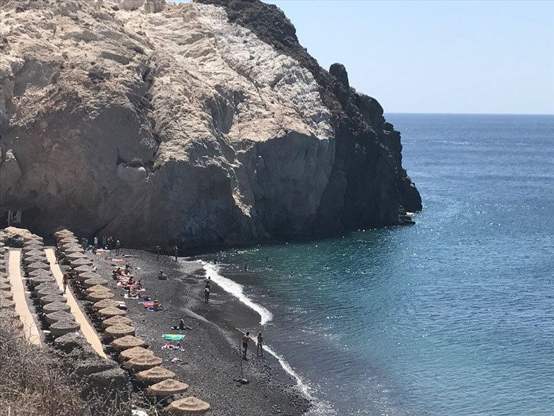 Black Beach em Santorini