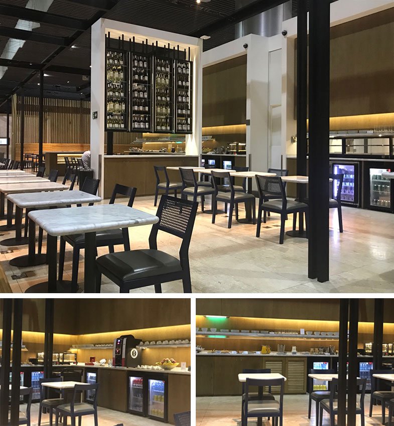Buffet na sala VIP da Latam em Guarulhos