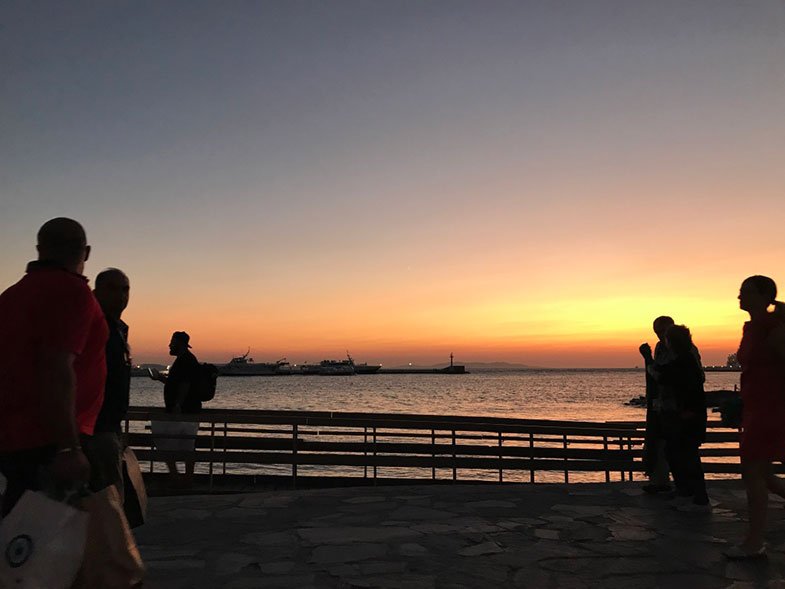 Por do sol depois de um passeio de quadriciclo em Mykonos
