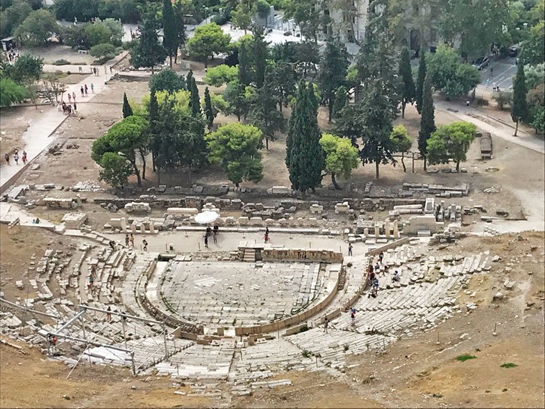 Ruínas do Teatro de Dionisio na Acrópole de Atenas