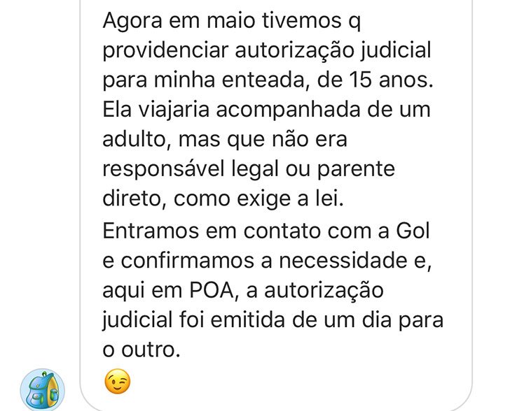 Viagens de menores de 16 anos