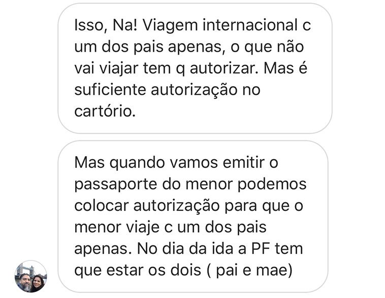 Viagens de menores de 16 anos