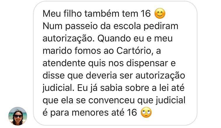 Viagens de menores de 16 anos
