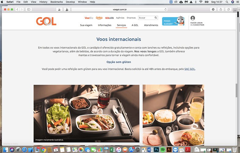 Como são as refeições especiais da Gol