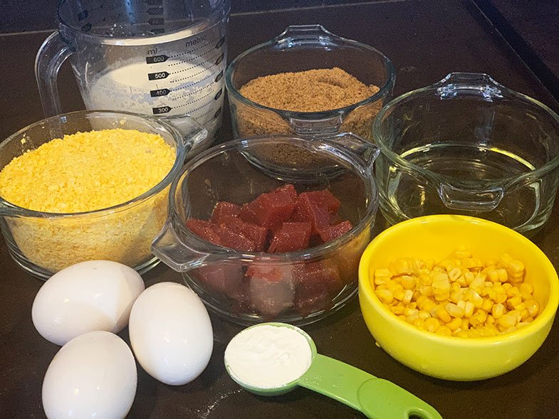 Bolo de milho ingredientes