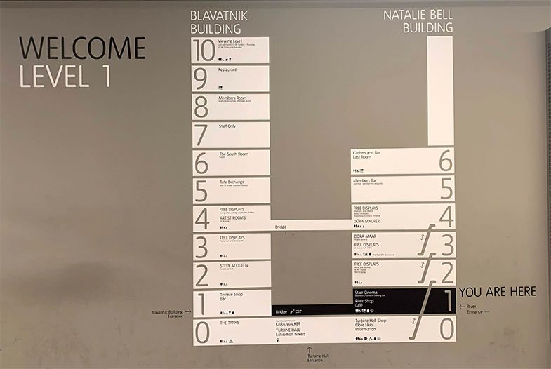 Mapa da Tate Modern em Londres