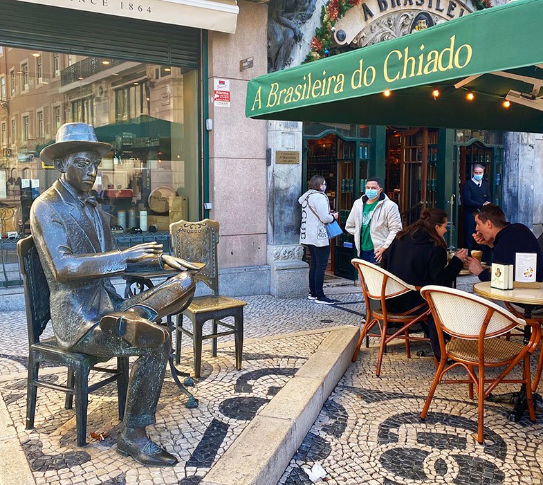 Fernando Pessoa no café A Brasileira