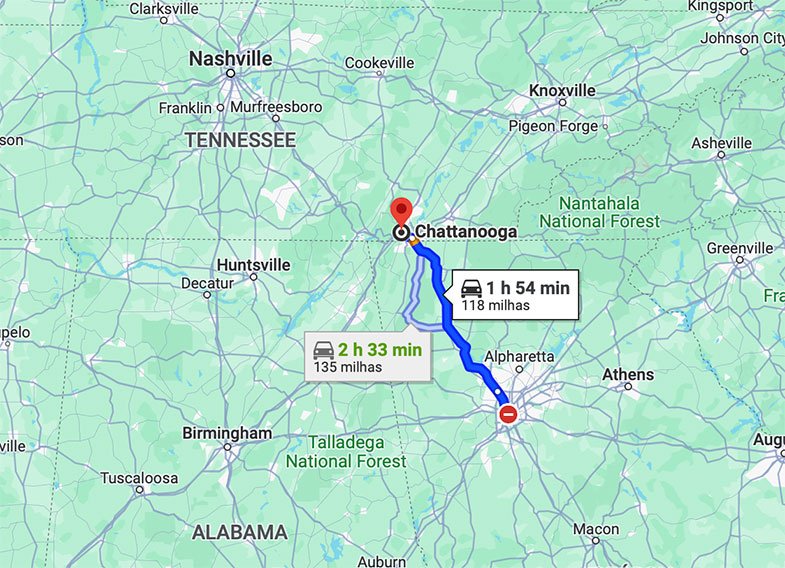 Como chegar a Chattanooga